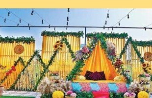 Marigold Stage Haldi Setup - Carnival Board Games Rental & Sale