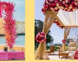 Royal Gold & Rose Mandap - Carnival Board Games Rental & Sale
