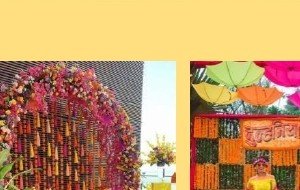 Pink Floral Mehendi Sofa Backdrop - Carnival Board Games Rental & Sale